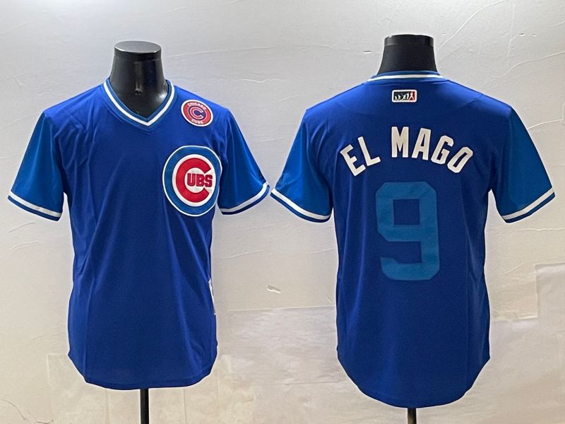 Men Chicago Cubs #9 EL Mago Blue Fashion Game 2025 Nike MLB Jersey style 4->chicago cubs->MLB Jersey